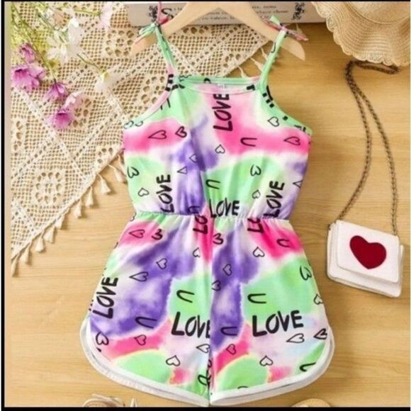Girl's tie dye cami romper sz 1-2Y - Picture 1 of 6